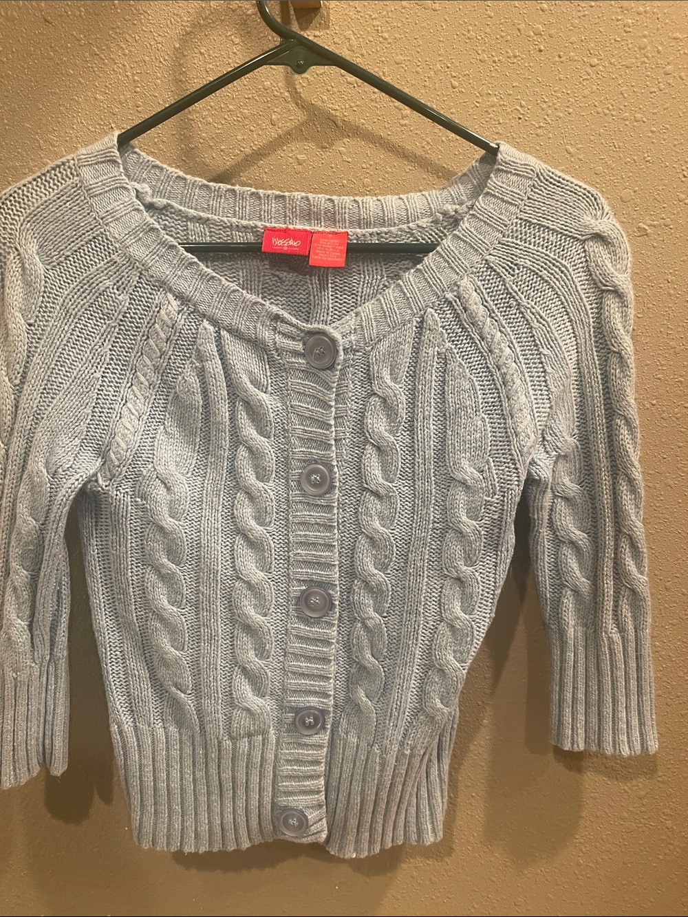 Mossimo Supply Co. Light Blue Cable-Knit Button Cardigan